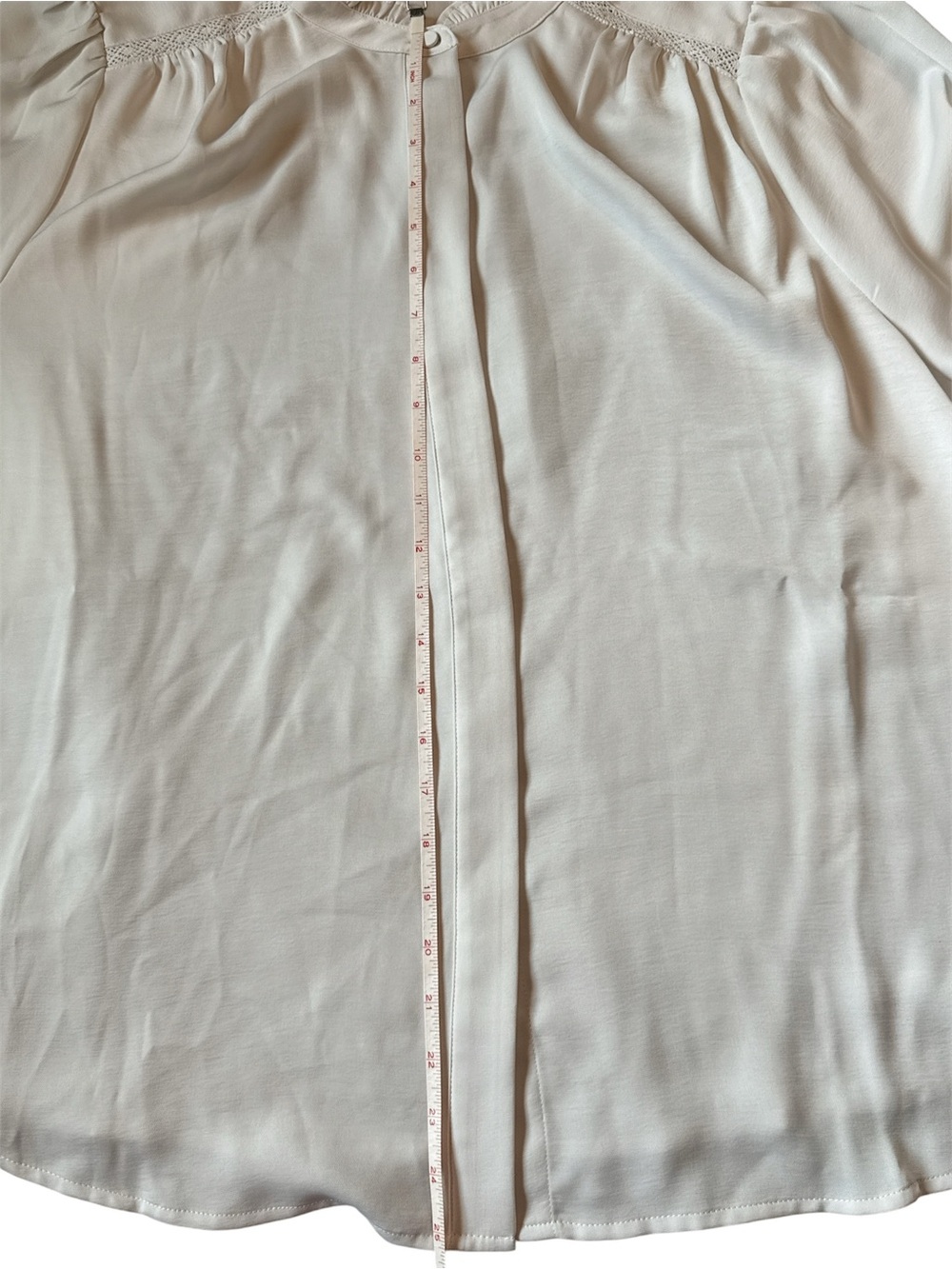 LC Lauren Conrad Ivory Ruffle Neck Blouse 2X NWT Long Sleeve Workwear - Picture 7 of 9